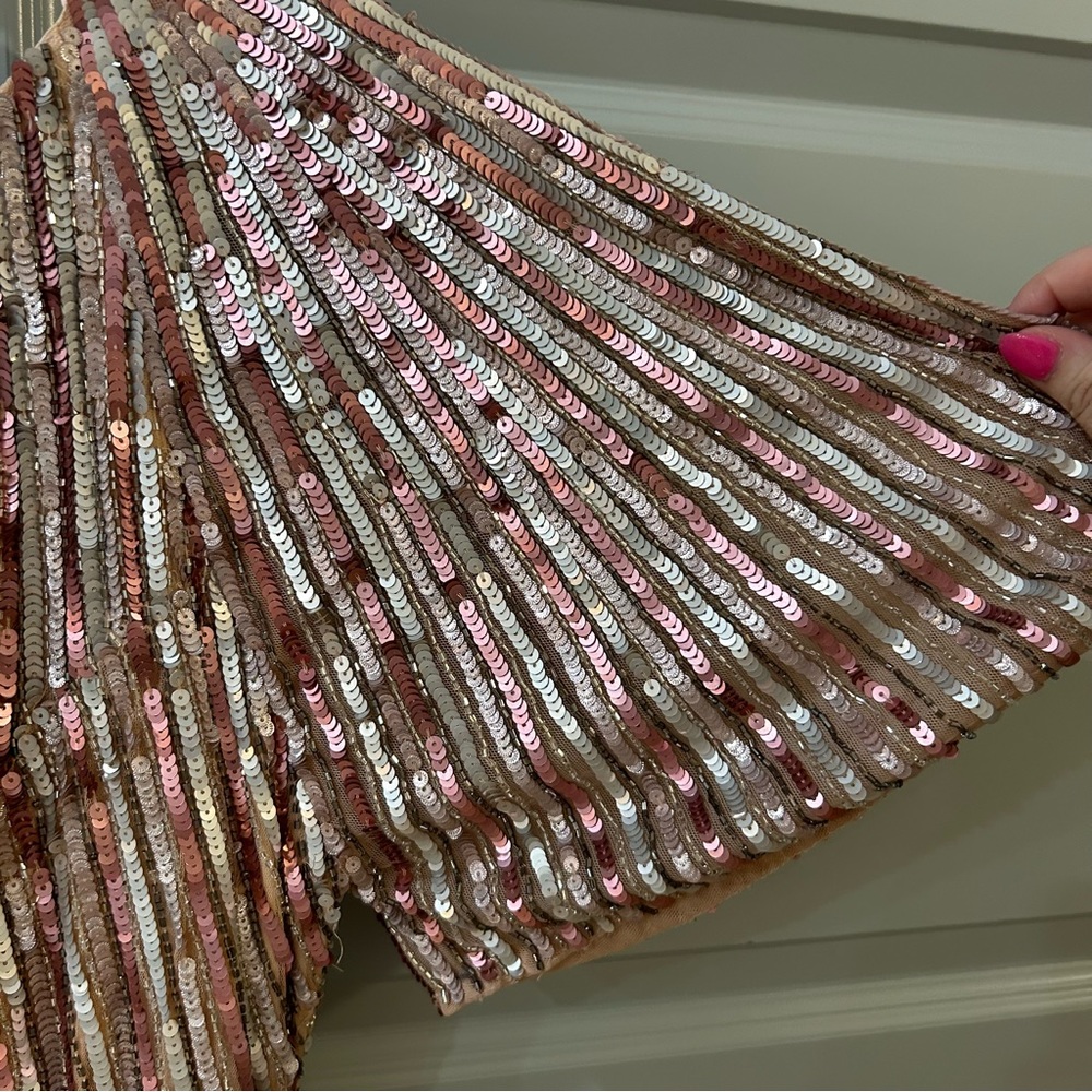 NWT Mac Duggal 4913M Rose Pink Sequin Embellished Gown - Picture 6 of 10